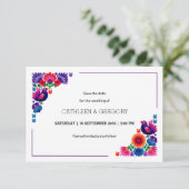 Romantic Colorful Folk Birds and Flowers Wedding セーブザデート (スタンド正面)