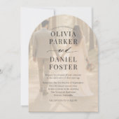 Romantic Contemporary Photo Overlay Wedding 招待状 (正面)