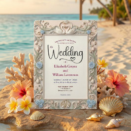 Romantic Coquette Fairytale Baroque Love Birds 招待状