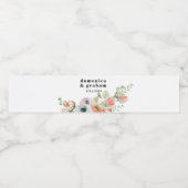 Romantic Coral Floral Wedding  ペットボトルラベル (シングルラベル)