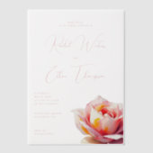 Romantic Coral Watercolor Rose ベラム紙招待状 (正面)