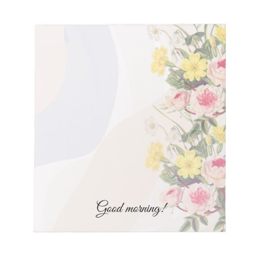 Romantic cottage flowers wallpaper ノートパッド (正面)