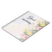 Romantic cottage flowers wallpaper ノートブック (左側)