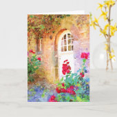 Romantic cottage garden aquarel カード (黄色い花)