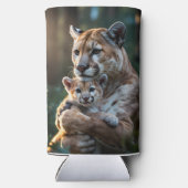 Romantic Cougar Father and Cub Mug – Wildlife Love スリム缶クーラー (裏面)