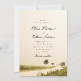 Romantic Countryside Landscape Wedding Invitation 招待状