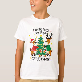 Romantic Couple Christmas Reindeer T-shirt Tシャツ