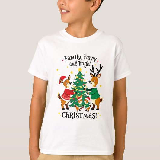 Romantic Couple Christmas Reindeer T-shirt Tシャツ (正面)