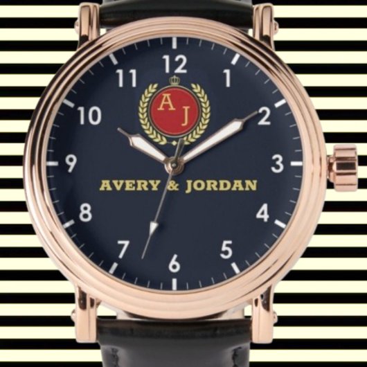 Romantic Couple Gift His and Her name monogram  腕時計