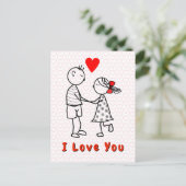 Romantic Couple I Love You Card ポストカード (スタンド正面)