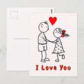 Romantic Couple I Love You Card ポストカード (正面/裏面)