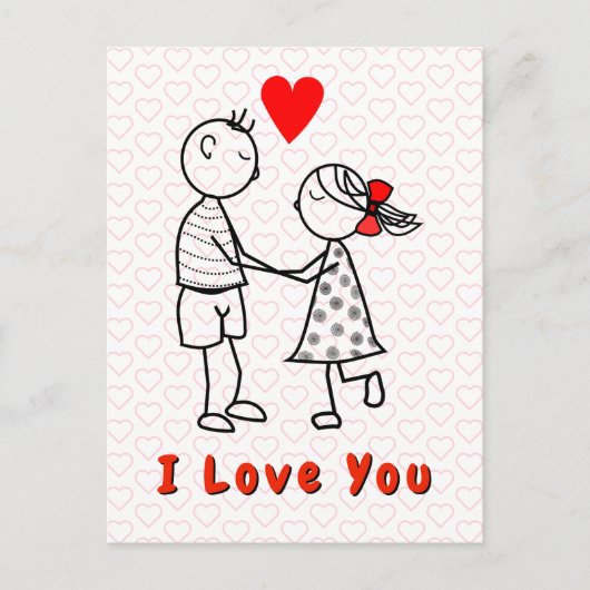 Romantic Couple I Love You Card ポストカード (正面)
