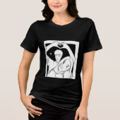 Romantic Couple Illustration T-Shirt – Cute Love  トライブレンドＴシャツ (正面)