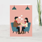 Romantic Couple Love Hearts Card カード (正面)