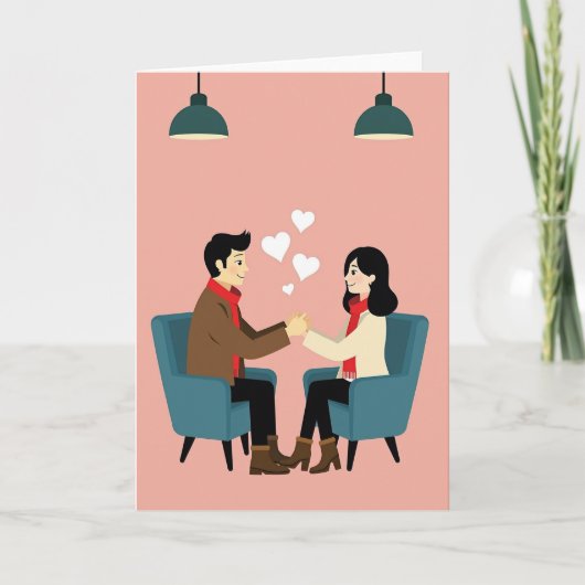 Romantic Couple Love Hearts Card カード (正面)