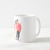 Romantic Couple Mug | Elegant Love Coffee Cup for  コーヒーマグカップ (正面右)