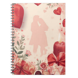 Romantic Couple Notebook Valentine Gift with Ros ノートブック