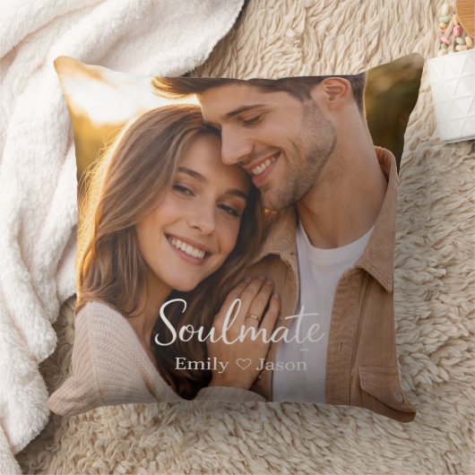 Romantic Couple Photo Personalized Cushion Gift クッション (ブランケット)