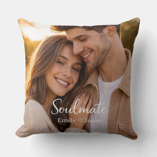 Romantic Couple Photo Personalized Cushion Gift クッション (正面)