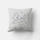 Romantic Couple Pillow – Cute Love Design Cushion  クッション (裏面)