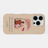 Romantic Couple Silhouette "Favorite Hello" Quote  iPhoneケース (裏面横)