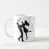 Romantic Couple Silhouette Love – Heart Valentine コーヒーマグカップ (左)