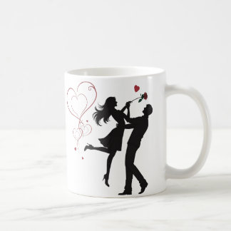 Romantic Couple Silhouette Love – Heart Valentine コーヒーマグカップ