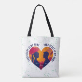Romantic Couple Silhouette Sunset Heart Tote Bag トートバッグ (裏面)