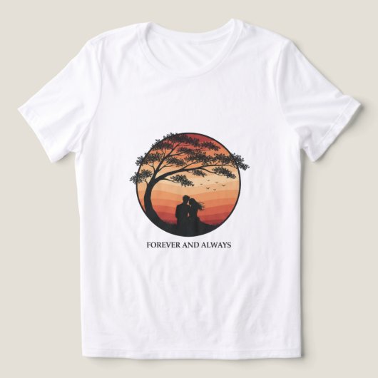 “Romantic Couple Silhouette T-Shirt” トライブレンドＴシャツ (デザイン正面)