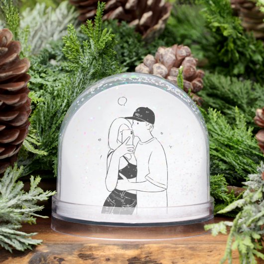 Romantic Couple Snow Globe – Love Gift for Couples (冬)