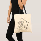Romantic Couple Tote Bag – Cute Love Gift for Her トートバッグ (正面(商品))