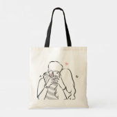 Romantic Couple Tote Bag – Cute Love Gift for Her トートバッグ (裏面)