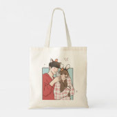 Romantic Couple Tote Bag Elegant Love Gift for Him トートバッグ (裏面)