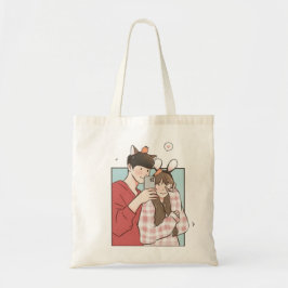Romantic Couple Tote Bag Elegant Love Gift for Him トートバッグ