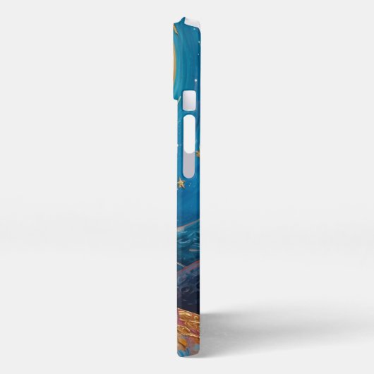 Romantic Couple Under Moonlight Aesthetic iPhone C iPhoneケース (左側面)