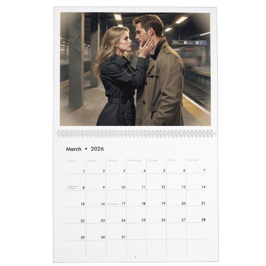 Romantic Couples 2026 Calendar 00B カレンダー (3月 2026)