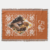 Romantic Couples Photo Burnt Orange 50 Anniversary スローブランケット (正面)