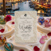 Romantic Cream And Charcoal Formal Calligraphy 招待状