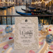 Romantic Cream And Charcoal Formal Calligraphy 招待状