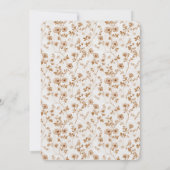 Romantic Cream Brown Floral Bridal Shower 招待状 (裏面)