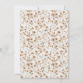 Romantic Cream Brown Floral Wedding 招待状 (裏面)