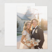 Romantic Cream Elegant Photo サンキューカード (正面/裏面)