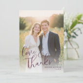 Romantic Cream Navy Photo サンキューカード (スタンド正面)