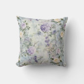 Romantic Cream purple flowers   クッション (正面)