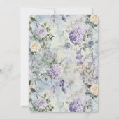 Romantic Cream purple flowers Birthday 招待状 (裏面)