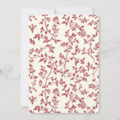 Romantic Cream Red Leaves Bridal Shower 招待状 (裏面)