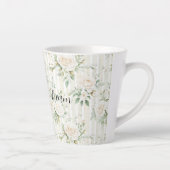 Romantic Cream Roses Floral Bridal Shower Wedding カフェラテマグ (右)