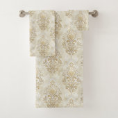 Romantic Cream Towels Victorian Damask Touch バスタオルセット (インサイチュ)