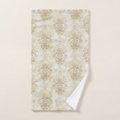 Romantic Cream Towels Victorian Damask Touch バスタオルセット (ハンドタオル)