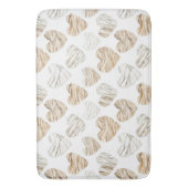 Romantic Cream White Hearts バスマット (正面縦)